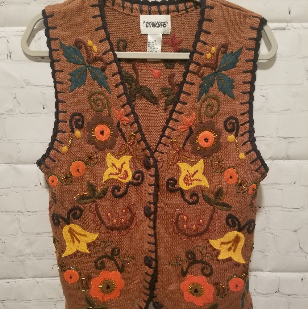 Embroidered Designer Originals Studio Floral printed Vest